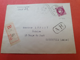 Enveloppe En Recommandé AR De Paris Pour Courbevoie En 1940 - Réf 3306 - 1921-1960: Modern Period