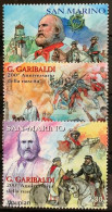 San Marino 2007, 200th Birth Anniversary Of Giuseppe Garibaldi, MNH Stamps Set - Ongebruikt