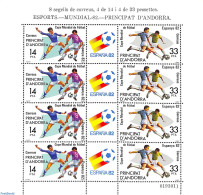 Andorra, Spanish Post 1982 Football Championship M/s With 4 Sets, Mint NH, Sport - Football - Sport (other And Mixed) - Unused Stamps