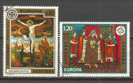 ANDORRA YVERT NUM. 243/244 SERIE COMPLETA MATASELLADA EUROPA CEPT - Oblitérés