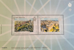 San Marino 2016, Joint Issue With Malta - Fortresses, MNH S/S - Nuevos