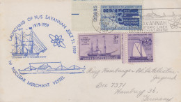 Enveloppe   U.S.A    Lancement   Du   SAVANNAH   1er  Navire  Marchand  à  Propulsion  Nucléaire    1959 - Briefe U. Dokumente