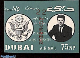 Dubai 1964 22 November Overprint 1v Imperforated, Mint NH, History - American Presidents - Dubai