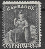 Barbados Mh * 1872 220 Euros Very Low Hinge Trace Original Gum - Barbados (...-1966)