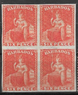 Barbados ** Original Gum 1870 IMPERF 480 Euros For Single Stamps +++++++ - Barbados (...-1966)