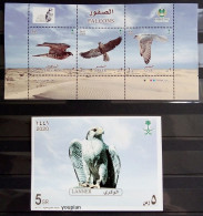 Saudi Arabia 2020, Falcons, Two MNH S/S - Arabie Saoudite