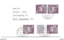 215 - 36 - Enveloppe Recommandée Avec Timbres Tête-bêche Et Pont - Cachets à Date Muttenz 7.1.76. - Kopstaande