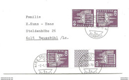215 - 36 - Enveloppe Recommandée Avec Timbres Tête-bêche Et Pont - Cachets à Date Muttenz 7.1.76. - Tête-bêche