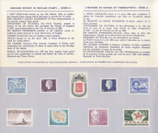 KANADA  Doppelkarte; Kanadische Geschichte In Briefmarken, Serie 6 (9 Marken, Ungebraucht, Aufgeklebt) - Postgeschiedenis