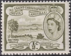 1956 St.Christopher-Nevis & Anguilla ** Mi:KN 113, Yt:KN 134, Queen Elizabeth II Issues (1954-57) Salt Pond, Anguilla - St.Christopher-Nevis & Anguilla (...-1980)