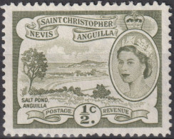 1956 St.Christopher-Nevis & Anguilla * Mi:KN 113, Yt:KN 134, Queen Elizabeth II Issues (1954-57) Salt Pond, Anguilla - St.Christopher, Nevis En Anguilla (...-1980)