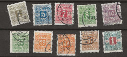 1914 USED Danmark Verrechnungsmarken Mi 1-13Y (wmk Crosses) - Officials