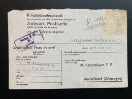 From Belgischen Vertrausnmann Stalag X B 19.5.1944 WWII WW2 POW Censuur Geprüft KRIEGSGEFANGENENPOST - Kriegsgefangenenpost