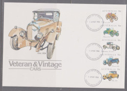 Australia 1984 Vintage & Veteran Cars Big FDC Carlton South First Day Cover - Brieven En Documenten