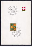 Pro Juventute Zumst. 181 / Mi. 690 Schweiz 1959 -  Große Kapuzinerkresse  - PTT Faltblatt ET-Sonderstempel - Cartas & Documentos