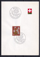 Pro Juventute Zumst. 186 / Mi. 725 Schweiz 1960 - Rittersporn (Delphinium Consolida) - PTT Faltblatt ET-Sonderstempel - Briefe U. Dokumente
