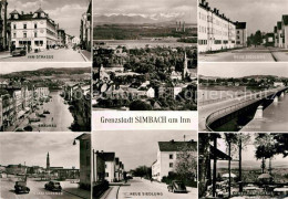 72773332 Simbach Inn Panorama Innstrasse Braunau Innbruecke Staatsgrenze Neue Si - Simbach