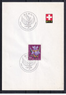 Pro Juventute Zumst. 191 / Mi. 745 Schweiz 1961 - Schwertlilie (Iris Sp.) - PTT Faltblatt ET-Sonderstempel - Storia Postale