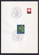 Pro Juventute Zumst. 192 / Mi. 746 Schweiz 1961 - Gänsefingerkraut (Potentilla Anserina)- PTT Faltblatt ET-Sonderstempel - Brieven En Documenten