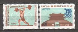 Korea South 1960 Mi 307-308 MNH SUMMER OLYMPICS ROME - Ete 1960: Rome