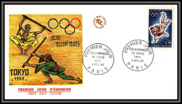9981 N°1428 Jeux Olympiques (olympic Games) De Tokyo Judo 1964 Lettre Cover Enveloppe France Fdc Premier Jour - Judo