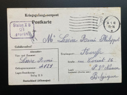 From Stalag X B 14.6.1941 To Belgium WWII WW2 POW Prisoner Of War Censuur Geprüft KRIEGSGEFANGENENPOST - Kriegsgefangenenpost