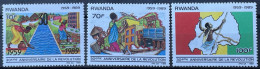 RWANDA -  MNG - 1989 - # 1425/1428  3 VALUES - Nuovi
