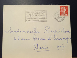 Marianne De Muller 1011C Sur Lettre, Limoges Gare  Haute-Vienne Au Tarif Du 06/01/1959 - 1955-1961 Maríanne De Muller