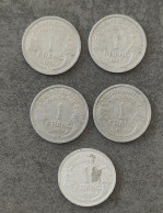 Lot De 5 Pièces De 1 FRANC B 1957 REPUBLIQUE FRANCAISE - 1 Franc