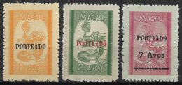 Macau Macao – 1951 Dragon Overprinted PORTEADO Mint Set - Usati