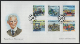 Guernsey 2008 FDC Sc 998-1003 Ford Model T Car 100th Ann - Guernesey