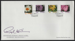 Guernsey 2008 FDC Sc 978-984 Flowers By Raymond Evison - Guernesey