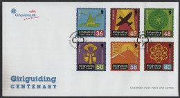 Guernsey 2010 FDC Sc 1086-1091 Badges Girl Guides 100th Ann - Guernesey