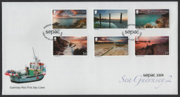 Guernsey 2009 FDC Sc 1057-1062 Seaside Views Sepac - Guernesey