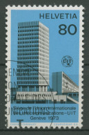 Int. Fernmeldeunion (UIT/ITU) 1973 ITU-Gebäude, Genf 10 Gestempelt - Service
