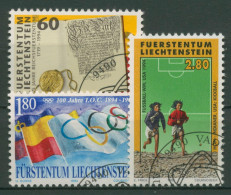 Liechtenstein 1994 Jahrestage Fürstentum Olympia Fußball-WM 1081/83 Gestempelt - Gebruikt