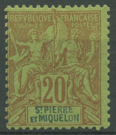 Saint-Pierre Et Miquelon 1892 Kolonialallegorie 52 Mit Falz - Ungebraucht