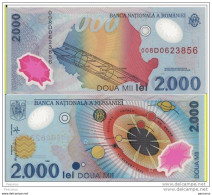 Romania,Roumanie,Rumanien   1999 / 2.000 Lei -  Total Eclipse / UNC - Polymer- 40 Pieces - Rumania