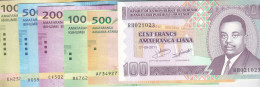 BURUNDI 100 500 1000 2000 5000 10000 FRANC 2018 2021 P-44 50 51 52 53 54 UNC SET - Burundi