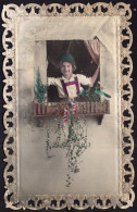 Postcard - 1927 - Fancy - Decorated -Tirol Boy In A Balcony - Scènes & Paysages