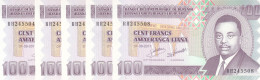 BURUNDI 100 FRANC 2011 P-44 LOT X5 UNC NOTES - Burundi