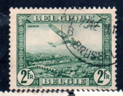 BELGIQUE BELGIE BELGIO BELGIUM 1930 AIR POST MAIL STAMP AIRMAIL FOKKER FVII/3m OVER NAMUR 2fr USED OBLITERE' USATO - Afgestempeld