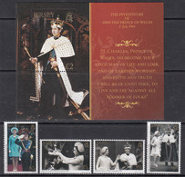 2019 Jersey Prince Charles Royalty Complete Set Of 4 +  Souvenir Sheet MNH @ BELOW Face Value - Jersey