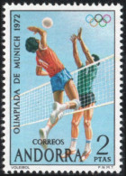 Andorra Spanish 1972, Volleybal 1 Value MNH Olympic Games Munich - Volleybal