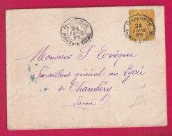 ALPHEE DUBOIS 25C JAUNE CAD POINTE A PITRE GUADELOUPE 1885 POUR CHAMBERY SAVOIE LETTRE - Cartas & Documentos