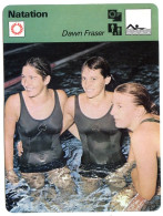 Natation  DAWN FRASER  Sport Fiche Illustrée Documentée - Sport