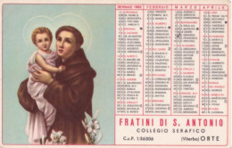 Calendarietto - Fratini Di S.antonio - Collegio Seafico - Viterbo - Orte - Anno 1962 - Petit Format : 1961-70