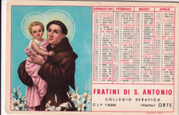 Calendarietto - Fratini Di S.antonio - Collegio Seafico - Viterbo - Orte - Anno 1966 - Tamaño Pequeño : 1961-70