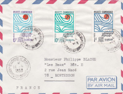 CAMBODGE -- 1966 -- Lettre De PHNOM-PENH Pour MONTESSON-78 (France) ..beaux Timbres.....cachets - Camboya