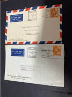22-2-2024 (1 W 4) Australia Cover X 2 - 1950's (with Slogan Advertising) Queen Elizabeth - Lettres & Documents